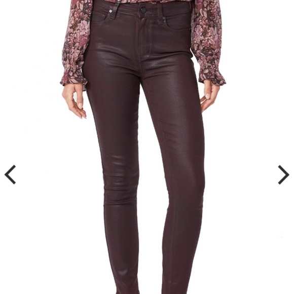 PAIGE Denim - Paige Huxton high rise ankle skinny coated jeans